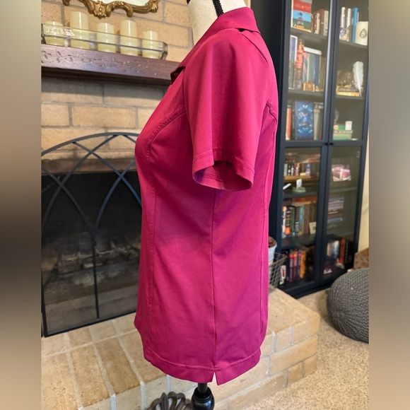 ADIDAS Pure Motion Medium Short Sleeve Golf Shirt Magenta Pink - Picture 5 of 10